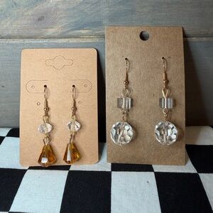 Faceted Bead Dangle Earring Set